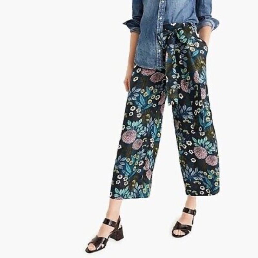 J.Crew X Abigail Borg silk wide-leg pant